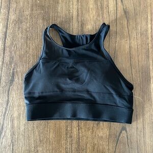One More Rep Sports Bra Black Racerback Back Zip Workout Bra